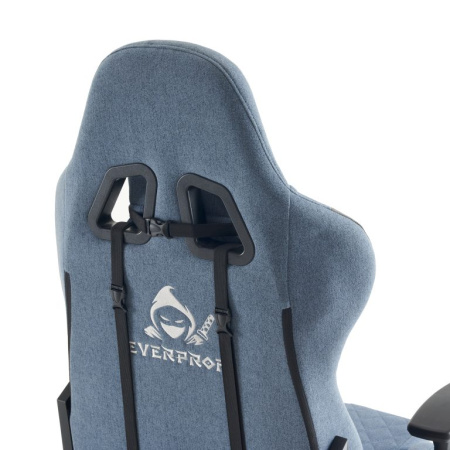 Кресло игровое EVERPROF Ghost ткань, синий, крестов. металл