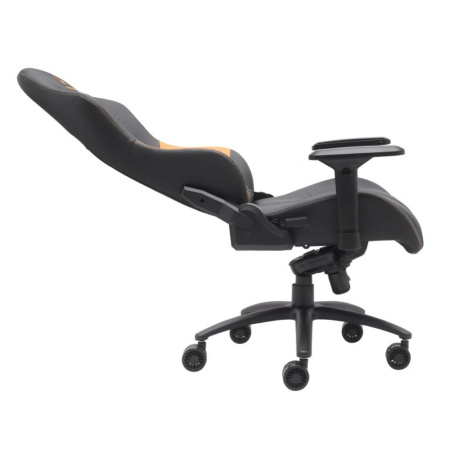 Игровое компьютерное кресло EVERPROF Jaguar, экокожа, ткань, металл, черный, оранжевый