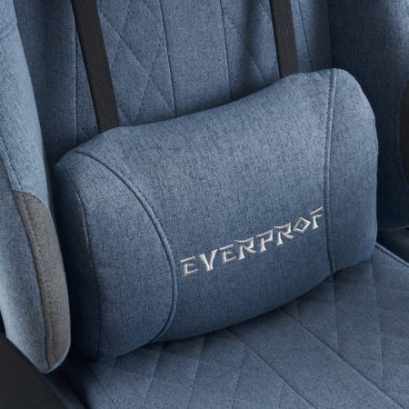 Кресло игровое EVERPROF Ghost ткань, синий, крестов. металл