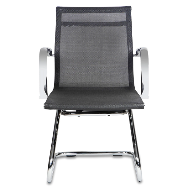 Кресло на полозьях "Бюрократ Ch-993-Low-V", сетка, черный, металл хром