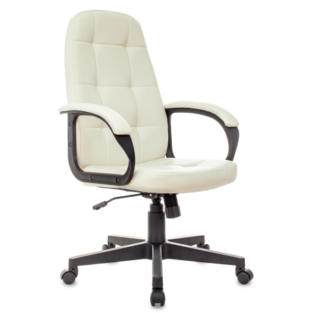 Кресло компьютерное Бюрократ CH 002, экокожа, пластик, слоновая кость