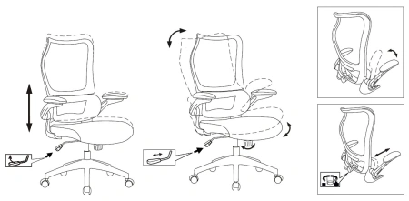 Кресло компьютерное Бюрократ Sigma 1 сетка, ткань, серый