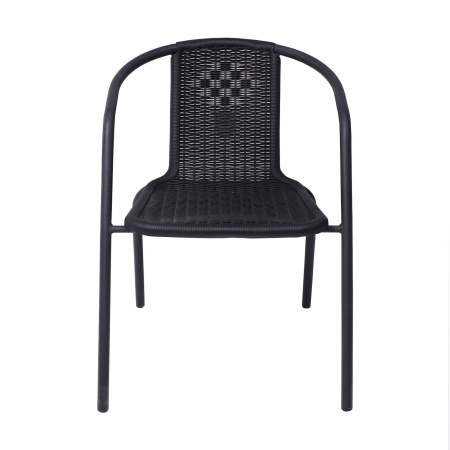 Кресло садовое AksHome RVERONA, PP, черный, сталь-черная