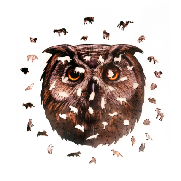 Пазл деревянный "Сова", разноцветный