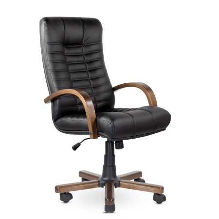 Кресло компьютерное UTFC Атлант В, дерево, экокожа, черный Кресло компьютерное UTFC Атлант В, дерево, экокожа, черный
