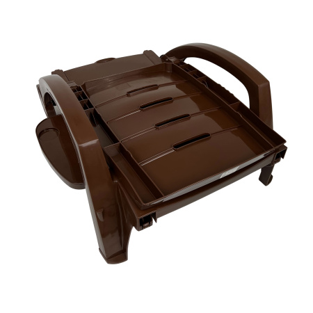 Шезлонг складной на колесах, пластик, шоколадный