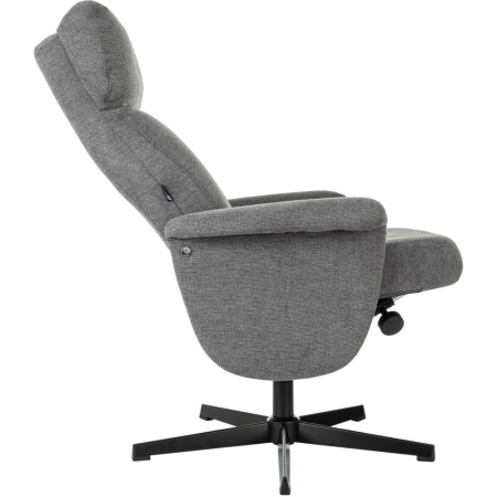 Кресло мягкое Бюрократ Baron, ткань, серый, металл, с пуфом