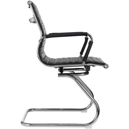 Кресло на полозьях "Бюрократ CH-883-LOW-V", экокожа, черный, металл хром