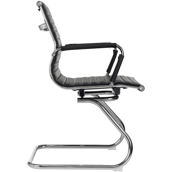 Кресло на полозьях "Бюрократ CH-883-LOW-V", экокожа, черный, металл хром