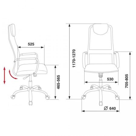Кресло компьютерное Бюрократ KB-9/DG, черный