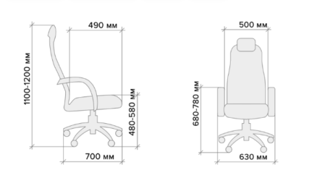 Кресло компьютерное Everprof Komo Chrome, экокожа, хром, черный
