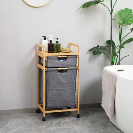 Стойка для белья LAVENDER бамбук + серый