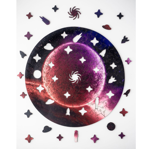 Пазл деревянный "Pink shine", разноцветный