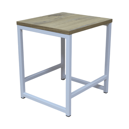 Табурет RION ALLERD, металл, ЛДСП, белый муар, Дуб Нокс