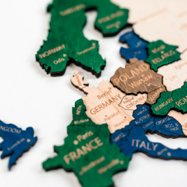 Декор на стену "Карта мира" многоуровневый, XXL 3141, цветной, 100х181 см