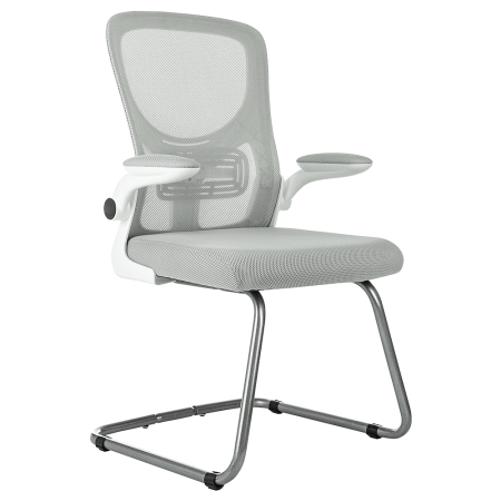 Кресло на полозьях Бюрократ "MC-W109", сетка, ткань, металл, светло-серый