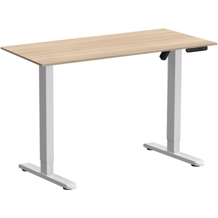 Стол с электроприводом WellDesk Basic 1300x675х18, белый, акация лэйкленд