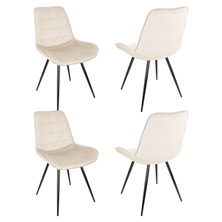 Стул Бюрократ "CH-K2_4", ткань, бежевый, металл, черный, комплект 4 штуки