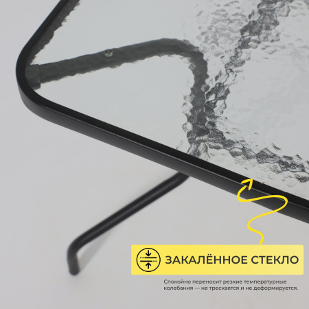 Комплект мебели садовой AksHome PICNIC (стол 1шт, 4 кресла, зонт 1шт), серый, черный