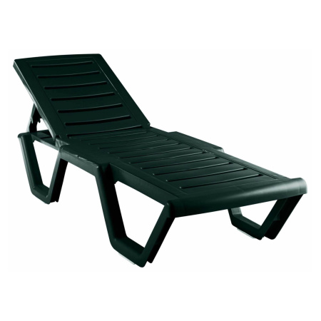 Шезлонг Атлант, пластик, темно-зелёный