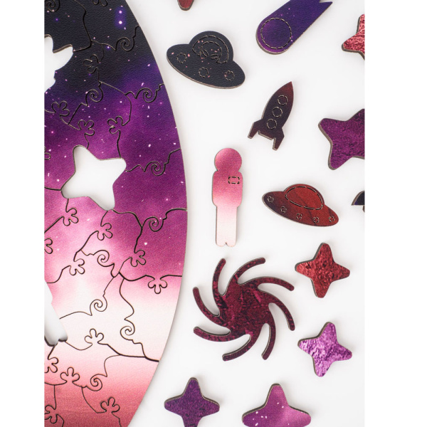 Пазл деревянный "Pink shine", разноцветный