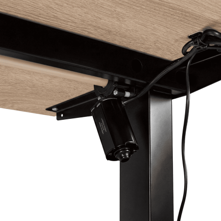 Стол с электроприводом двухмоторный Fit Focus Space Dual (720-1200 мм), черный/Дуб Бардолино натуральный (регулируемый по высоте каркас арт. 9220296 и столешница арт. 9072452)