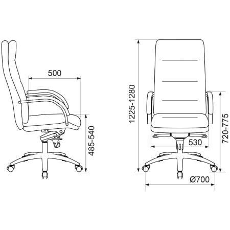Кресло компьютерное Бюрократ T-9927SL кожа, черный