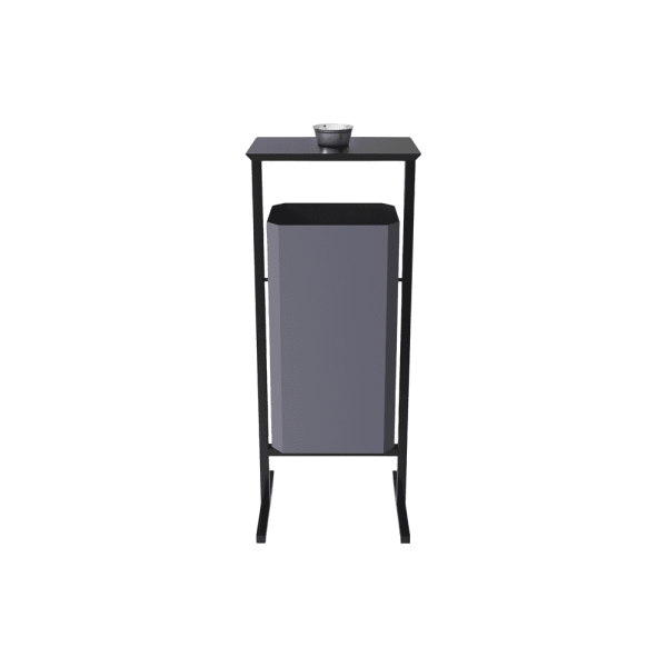 Урна уличная для мусора СТАНДАРТ с пепельницей, 50 л, металл, серый