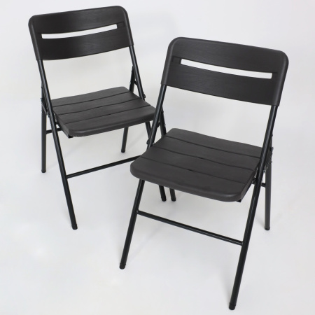 Стул складной, пластик, темно-серый