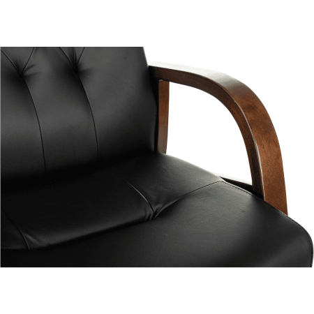 Кресло Бюрократ T-9928WALNUT-CF, натуральная кожа, черный, каркас дерево