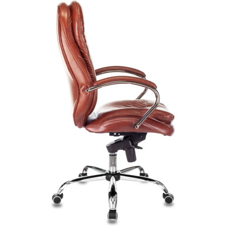 Кресло компьютерное Бюрократ T-9950 нат. кожа, св.-коричневый