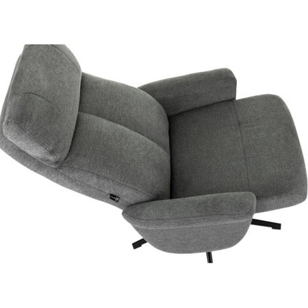 Кресло мягкое Бюрократ Baron, ткань, серый, металл, с пуфом