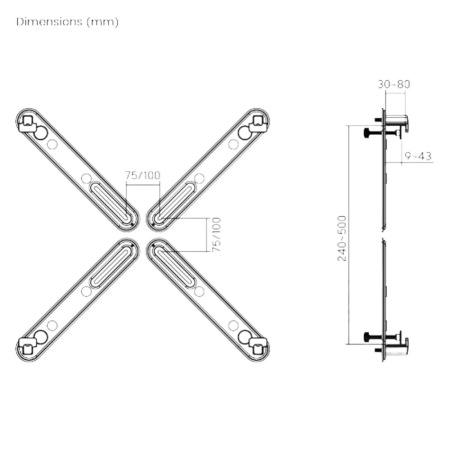Крепление для монитора Four-Arm, черный