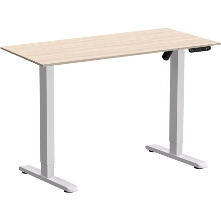 Стол с электроприводом WellDesk Basic, 1200x675х18 мм, белый, ясень шимо