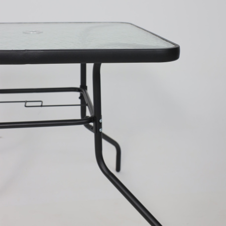 Комплект мебели садовой AksHome PICNIC (стол 1шт, 4 кресла, зонт 1шт), серый, черный