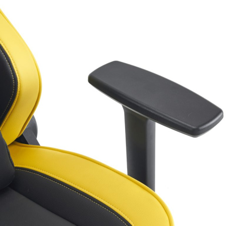 Кресло игровое EVERPROF Rapid, экокожа, черный, желтый, крестов. металл