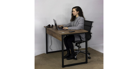 Стол компьютерный геймерский Лофт Гонконг, черный, табачный крафт Стол компьютерный геймерский Лофт Гонконг, черный, табачный крафт