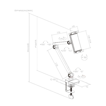 Крепление для планшета (смартфона) Tablet Clamp, белый матовый