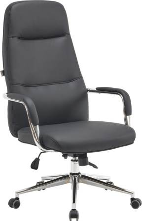 Кресло компьютерное EVERPROF Vesta экокожа, черный, крестов. хром