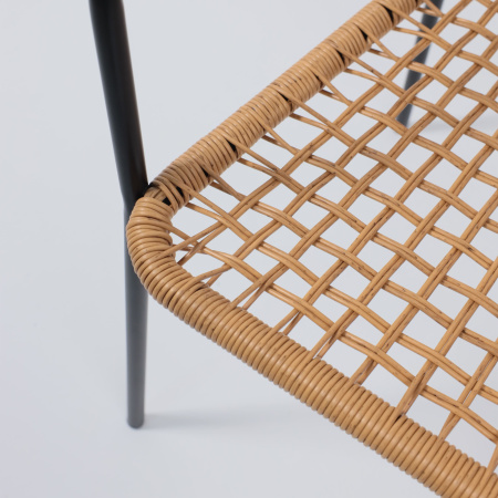 Кресло садовое AksHome BERGAMO, PE искусственный ротанг, черный, коричневый