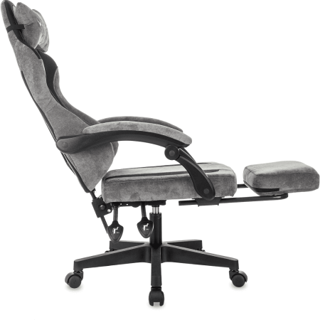 Кресло игровое Бюрократ Knight "Custom/F GR", ткань, пластик, серый, черный