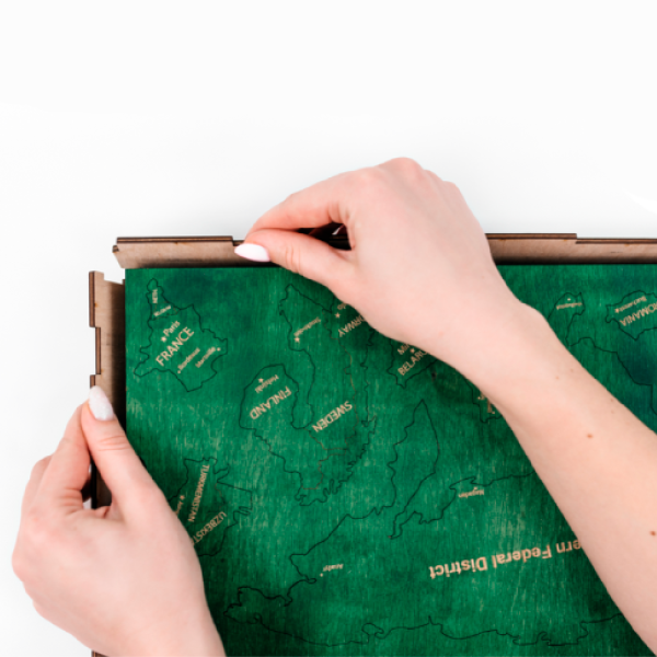 Декор на стену "Карта мира" многоуровневый, XXL 3141, цветной, 100х181 см