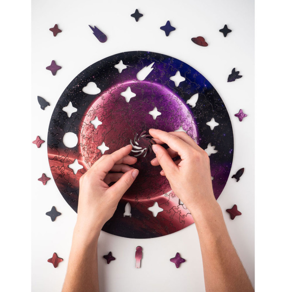 Пазл деревянный "Pink shine", разноцветный