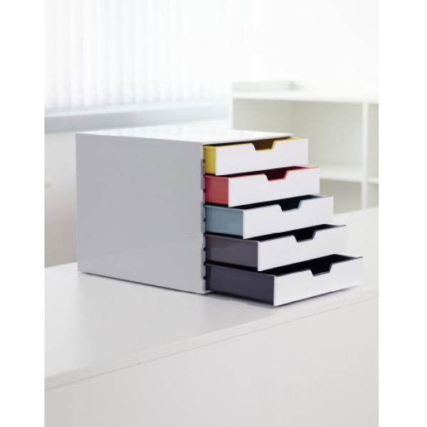 Блок из 5 лотков закрытый Durable Varicolor, белый