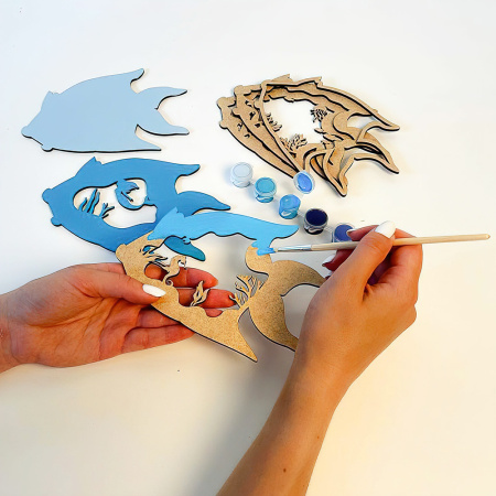 Деревянный набор для раскрашивания "Рыбка 3210" 3D, разноцветный Деревянный набор для раскрашивания "Рыбка 3210" 3D, разноцветный