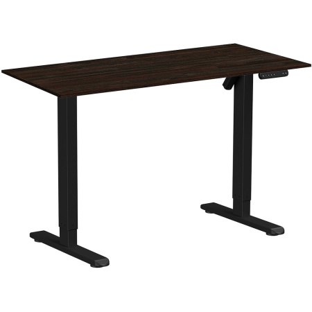 Стол с электроприводом WellDesk Basic 1300x675х18, черный, дуб термо черно-коричневый