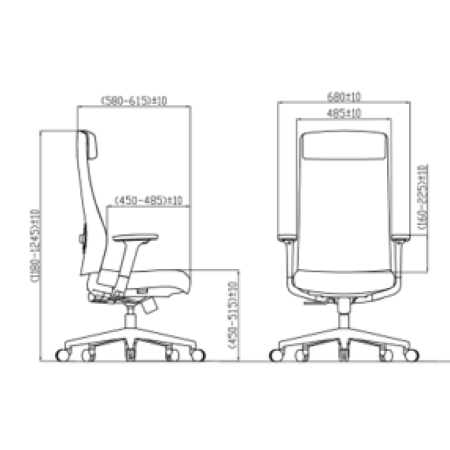 Кресло для руководителя SitZone "CH-366A-WB", ткань, пластик, черный