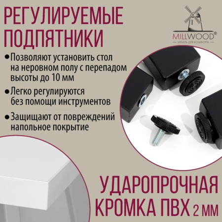 Стол письменный Millwood Лофт Сиэтл (ДТ-5), 1300х700 мм, белый, черный Стол письменный Millwood Лофт Сиэтл (ДТ-5), 1300х700 мм, белый, черный