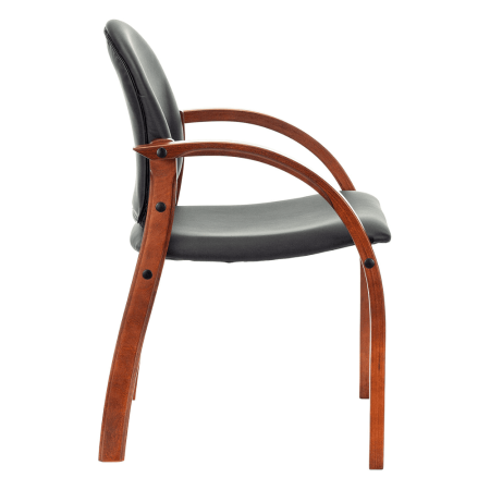 Стул Бюрократ "ДЖУНО", экокожа, черный, дерево