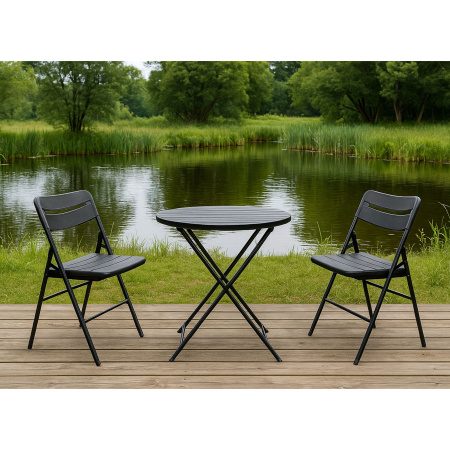 Стул складной, пластик, темно-серый